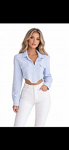 מכופתרת פסים בטן מכופתרת פסים בטן